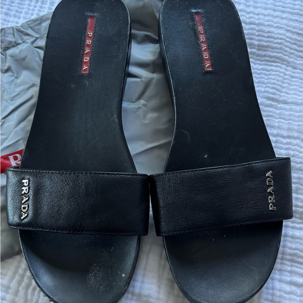Prada Black Minimalist Sandals